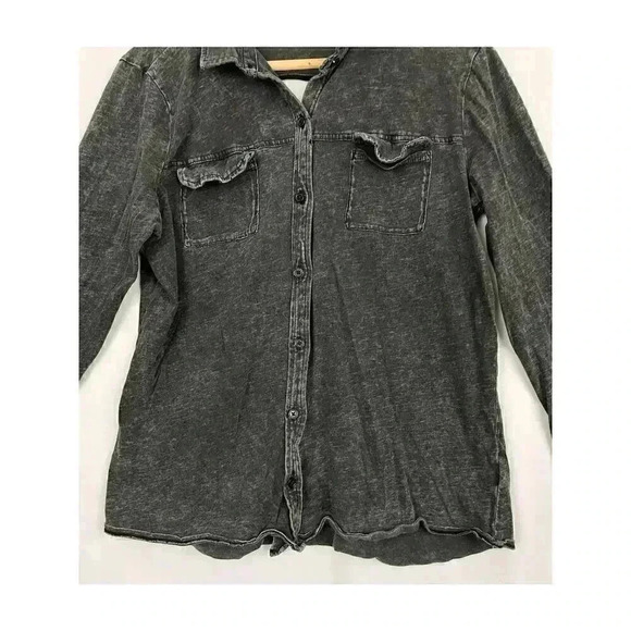 Charcoal Open Back Acid Wash Top Blouse Soft XL Soft Rock & Republic - Picture 8 of 10
